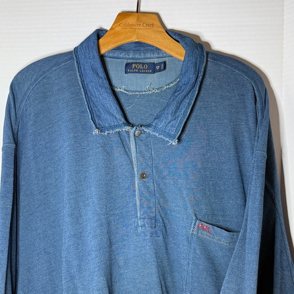 Distressed Denim look Polo by Ralph Lauren Men's 4XB - like new condition